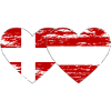 Denmark Austria Flag Heart Used
