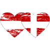 Austria Denmark Flag Heart Used