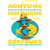 Cute duck with surfboard