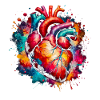 Coeur anatomique avec trèfles