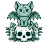 Kawaii Pastel Goth Sød uhyggelig kat flagermus