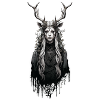 Mystic Deer Goddess Illustration
