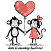 Monkeys Lovers Stick Figure Couple