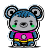 Neon Panda Cartoon Motif