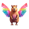 Capybara Rainbow Wings