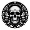 Skull Roses Black/White Skull 💀