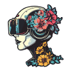 Robot Woman with Flowers