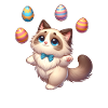 Ragdoll Cat Easter Juggler