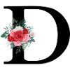 Roter Blumenbuchstabe D