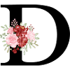 Red Floral Letter D