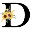 Floral Letter D Sunflower