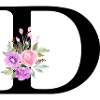 Purple Floral Letter D