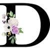 Purple Floral Letter D