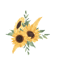 Sunflower Floral E Letter