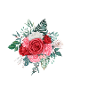 Roter Blumenbuchstabe E