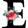 Roter Blumenbuchstabe E