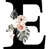 Tropischer Blumenbuchstabe E