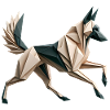 chien malinois origami géométrique 3d