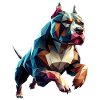 Pitbull Hund läuft Origami Geometrisch 3D