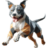 Staffy origami 3d geometric dog
