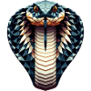 Eine Königskobra im Polygon-Stil