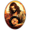 Jesus Snuggling Vinyl Record T Shirt, Christian