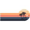 Retro sunset palm Trees