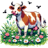 PixelArt Vache heureuse