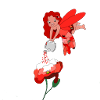 Fairy watering a poppy