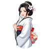 japonaise en kimono - japon - manga
