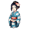 japonaise en kimono - japon - manga