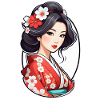 japonaise en kimono - japon - manga