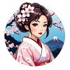 japonaise en kimono - japon - manga