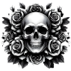 Skull with roses