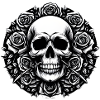 Rose and Rock Skull