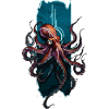 Crimson Depths: Red Octopus