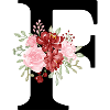 Red Floral Letter F