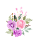 Lila Blumenbuchstabe E