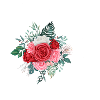 Roter Blumenbuchstabe F