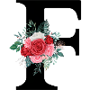 Red Floral Letter F