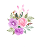 Purple Floral Letter F