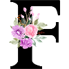 Purple Floral Letter F
