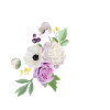 Lila Blumenbuchstabe F