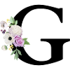 Purple floral letter g