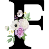Purple Floral Letter F