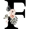 Tropical floral letter f