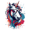 Bunter Einhorn Kunstdruck