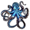 Tiefsee Oktopus in Blau
