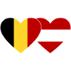 Belgium Austria Flag Heart