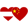Austria China Flag Heart